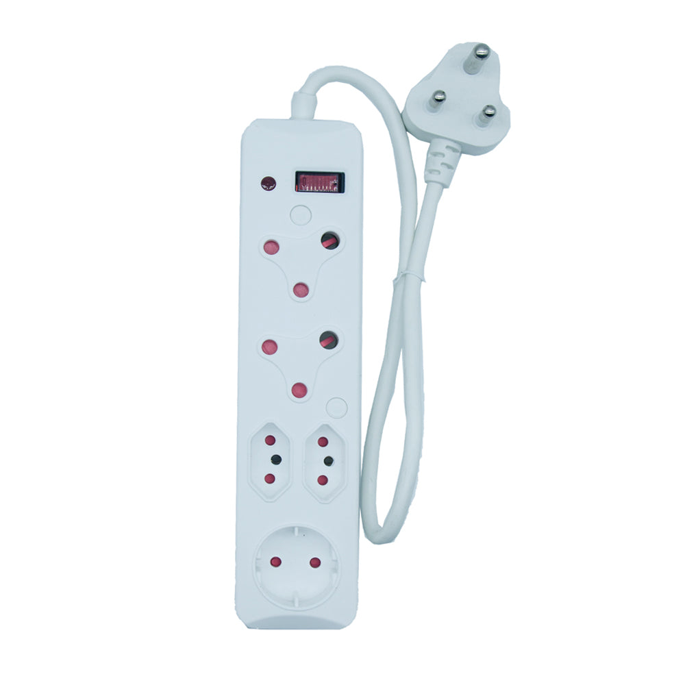 5-Way Multi socket-outlet Power Strip, 16A long power strip, 4000W Capacity – IEC Certified