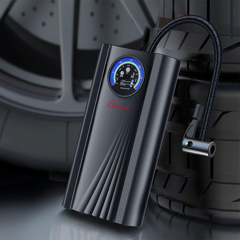 Condere Inflating Pump CQB-002 – Portable Air Compressor for Car Tires, Tire Inflator with Pressure Gauge