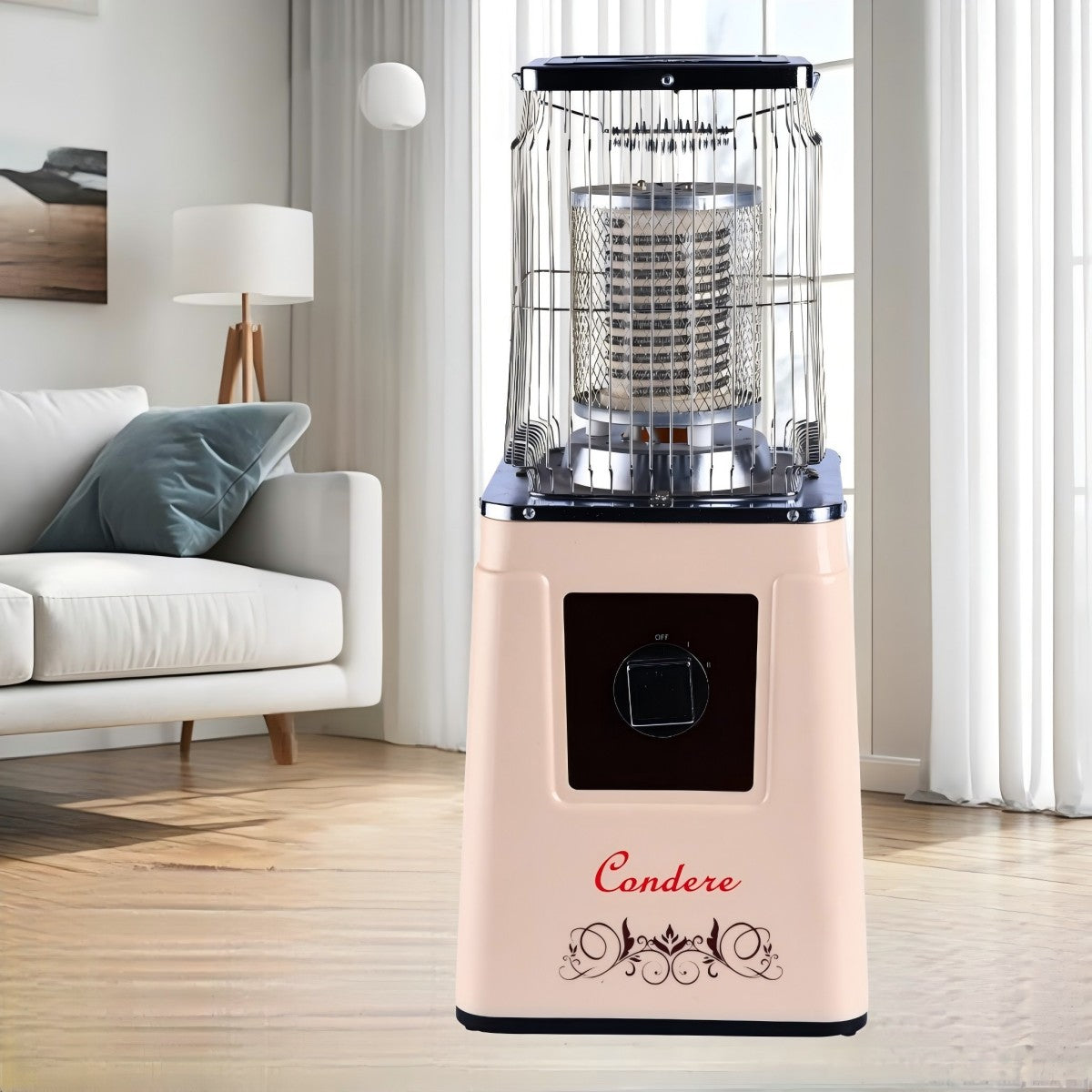 CONDERE Electric Space Heater ZR-1005 2000W Ceramic Heater for Bedroom, Mini Portable Room Heater for Indoor Use, Small Heater for Office Desk, Electric Heaters for Home & Office