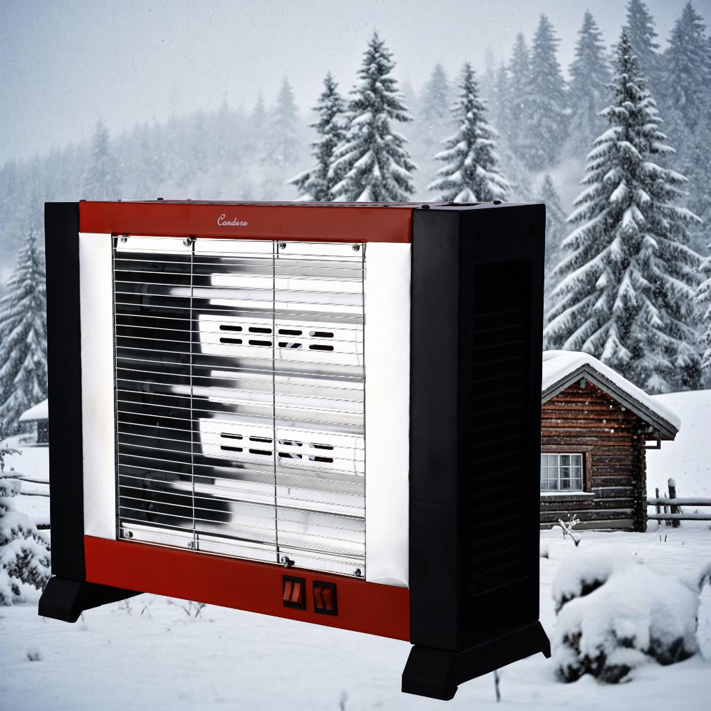 CONDERE Electric Heater ZR-2102, 1600W Quartz Tube Space Heater, Portable Heater for Indoor Use, Room, Bedroom, Office