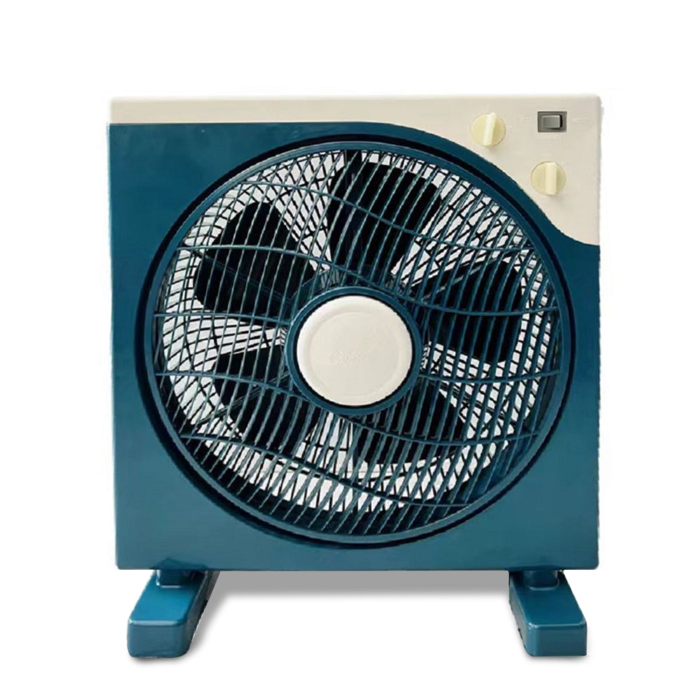 Condere Electric Box Fan FS40-F12 - Powerful Desk Fan with 60-Min Timer, Oscillation, 3 Speeds, and Cool Air Flow for Home, Travel, and Window Use 12"