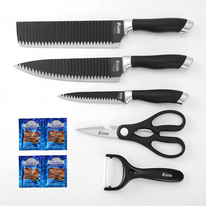 CONDERE HOME 5 PCS Kitchen Knife Set | Chef Knife, Small Cleaver, Utility Knife, Ceramic Peeler, Scissors | 3CR13 Stainless Steel Blades