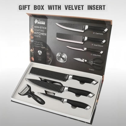 CONDERE HOME 5 PCS Kitchen Knife Set | Chef Knife, Small Cleaver, Utility Knife, Ceramic Peeler, Scissors | 3CR13 Stainless Steel Blades