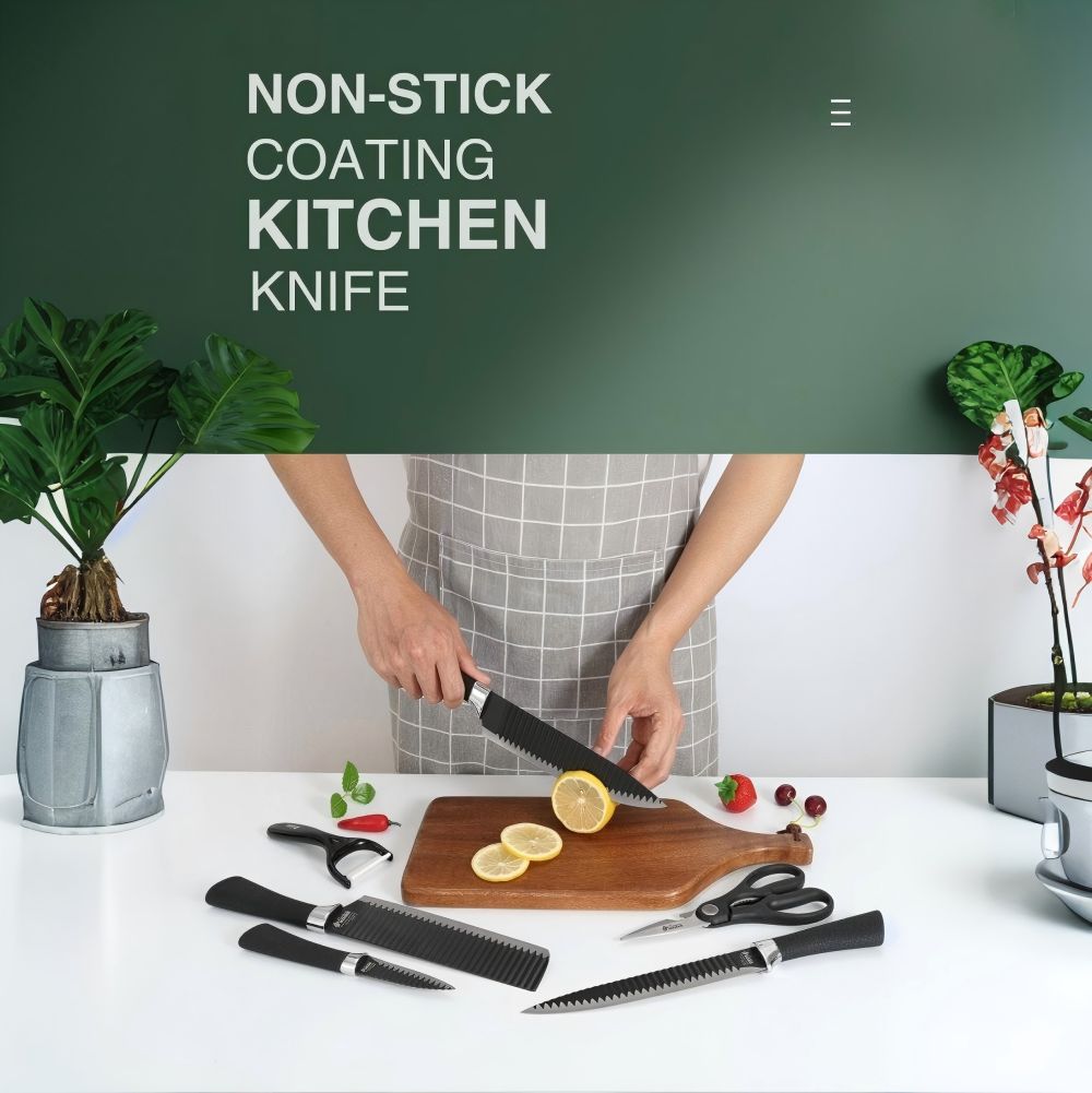 CONDERE HOME 5 PCS Kitchen Knife Set | Chef Knife, Small Cleaver, Utility Knife, Ceramic Peeler, Scissors | 3CR13 Stainless Steel Blades