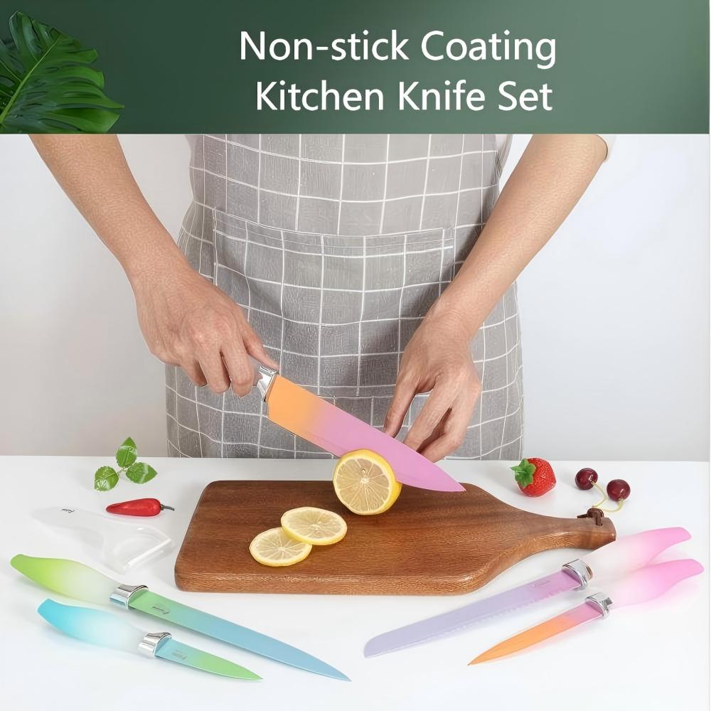 CONDERE HOME 6 PCS Knife Set | Chef, Bread, Carving, Utility, Paring Knife, Ceramic Peeler | 3CR13 Stainless Steel