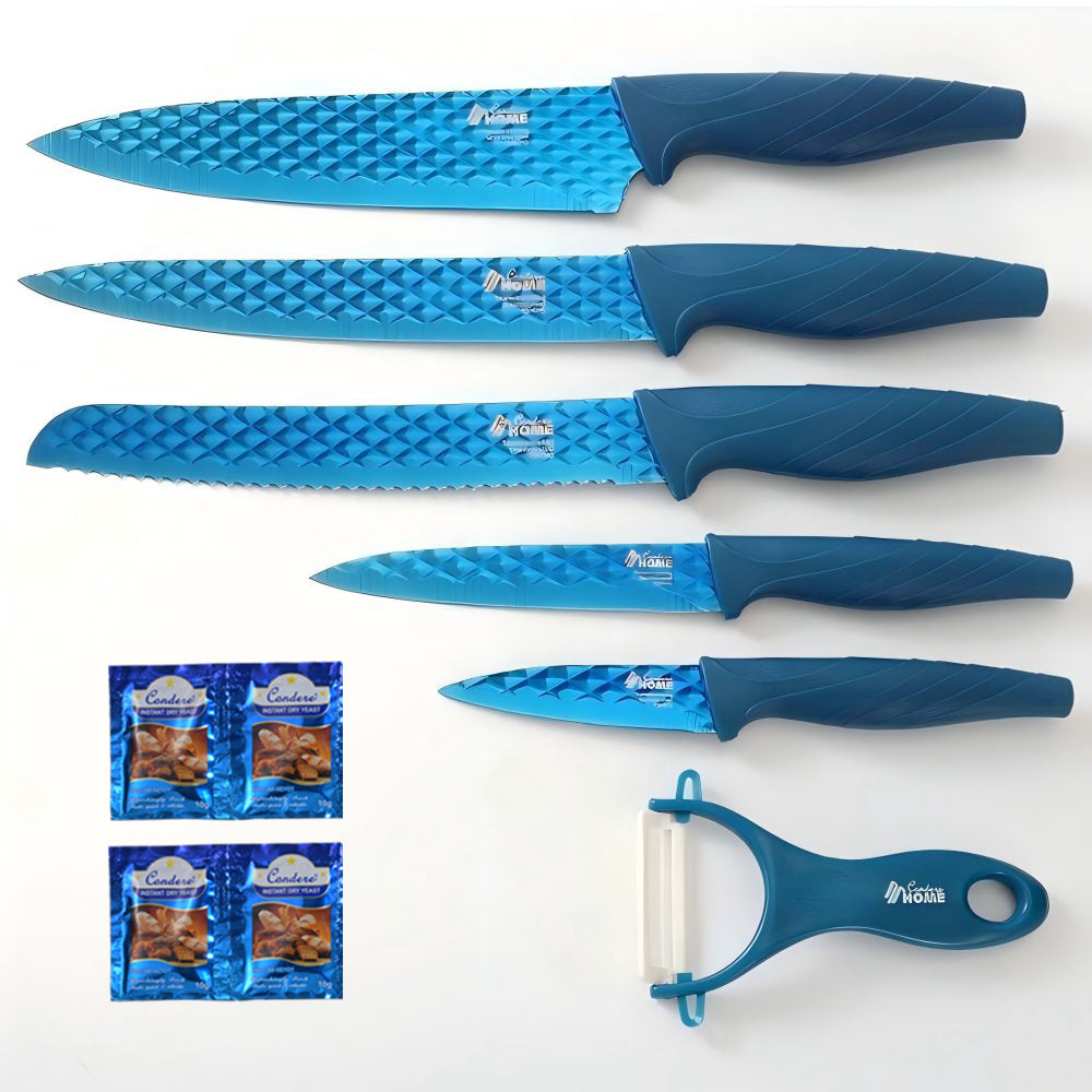 Condere Home 6-Piece Knife Set with Ceramic Peeler – Professional Kitchen Knife Set for Home & Culinary Use