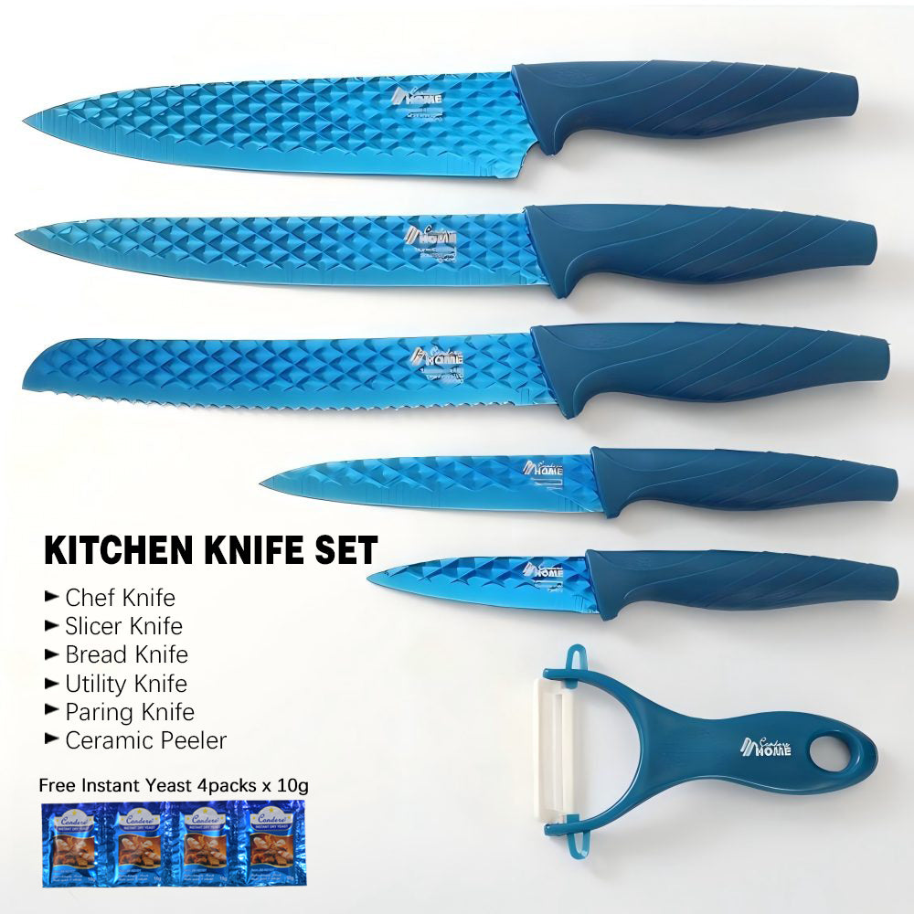 Condere Home 6-Piece Knife Set with Ceramic Peeler – Professional Kitchen Knife Set for Home & Culinary Use