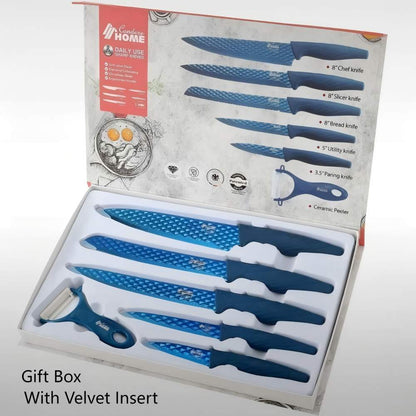 Condere Home 6-Piece Knife Set with Ceramic Peeler – Professional Kitchen Knife Set for Home & Culinary Use