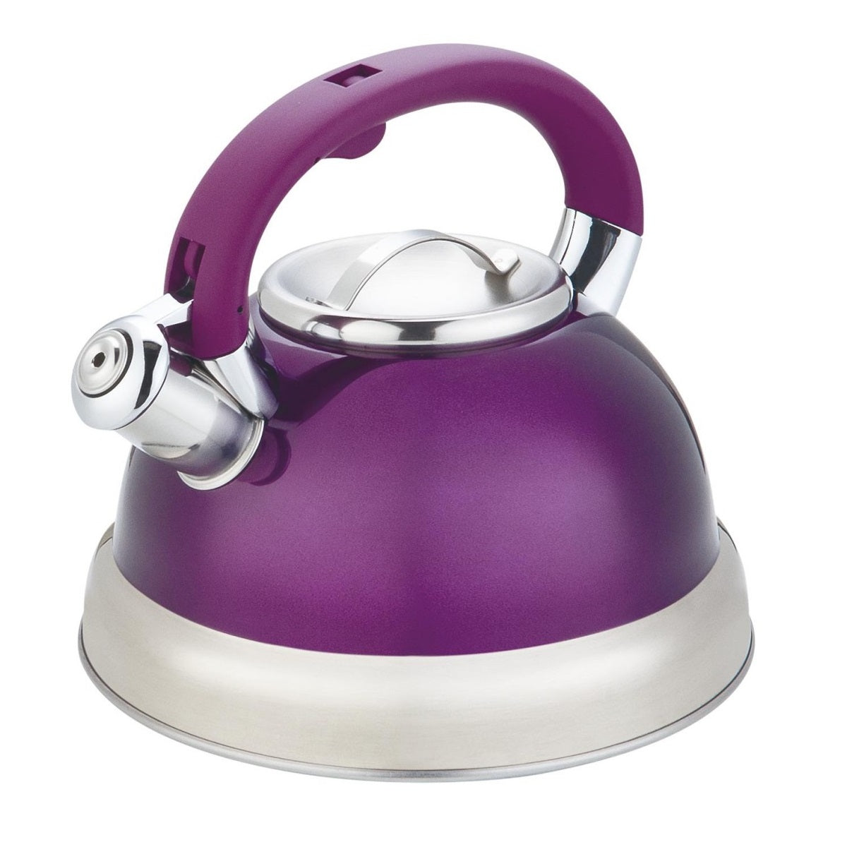 Purple Stainless Steel Tea Kettle 3.5L for Stovetop, Durable Water Kettle with Zinc Alloy & Nylon Handle, Stovetop Kettle for Tea Pot and Camping