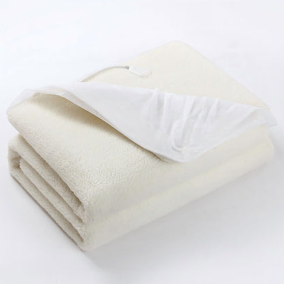 Electric Blanket EB-1012,137x188cm Heated Blanket with 2 Controllers, Synthetic Wool Fleece Heating Blanket