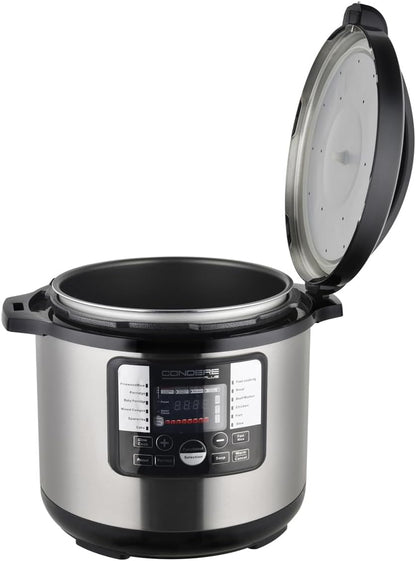 CONDERE PLUS 10L Electric Pressure Cooker, Smart Rice Cooker, Slow Cooker, Soup Pot, Stainless Steel Inner Pot, 17 Cooking Functions, Digital Display, 8 Safety Features, Easy to Clean