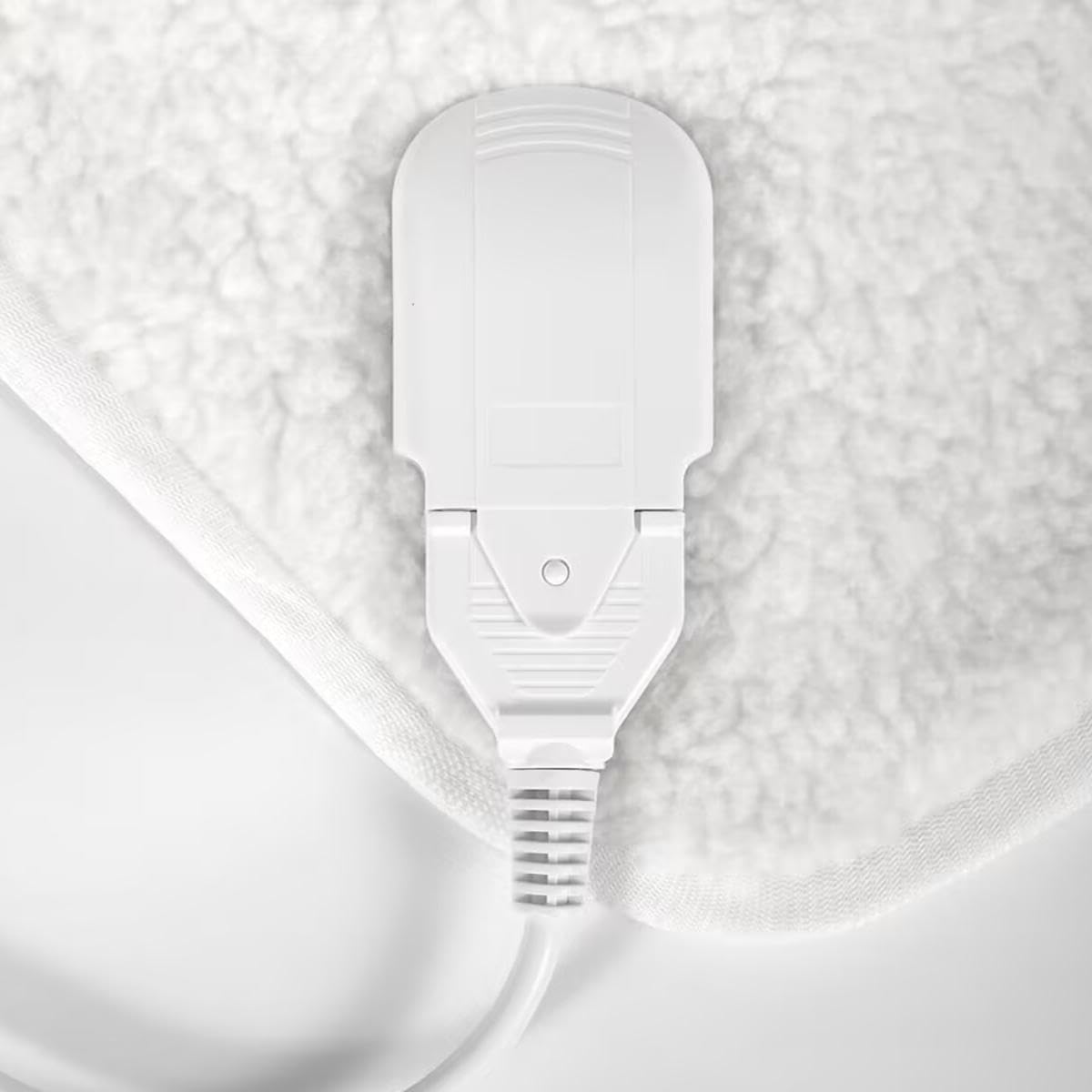 Electric Blanket EB-1012,137x188cm Heated Blanket with 2 Controllers, Synthetic Wool Fleece Heating Blanket