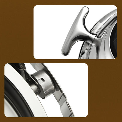 6L Round Chafing Dish Buffet Stove CDH-37, Silver Color, Alcohol-Heating Food Warmer with Visual Glass Lid (Without Alcohol), Stainless Steel Catering Equipment