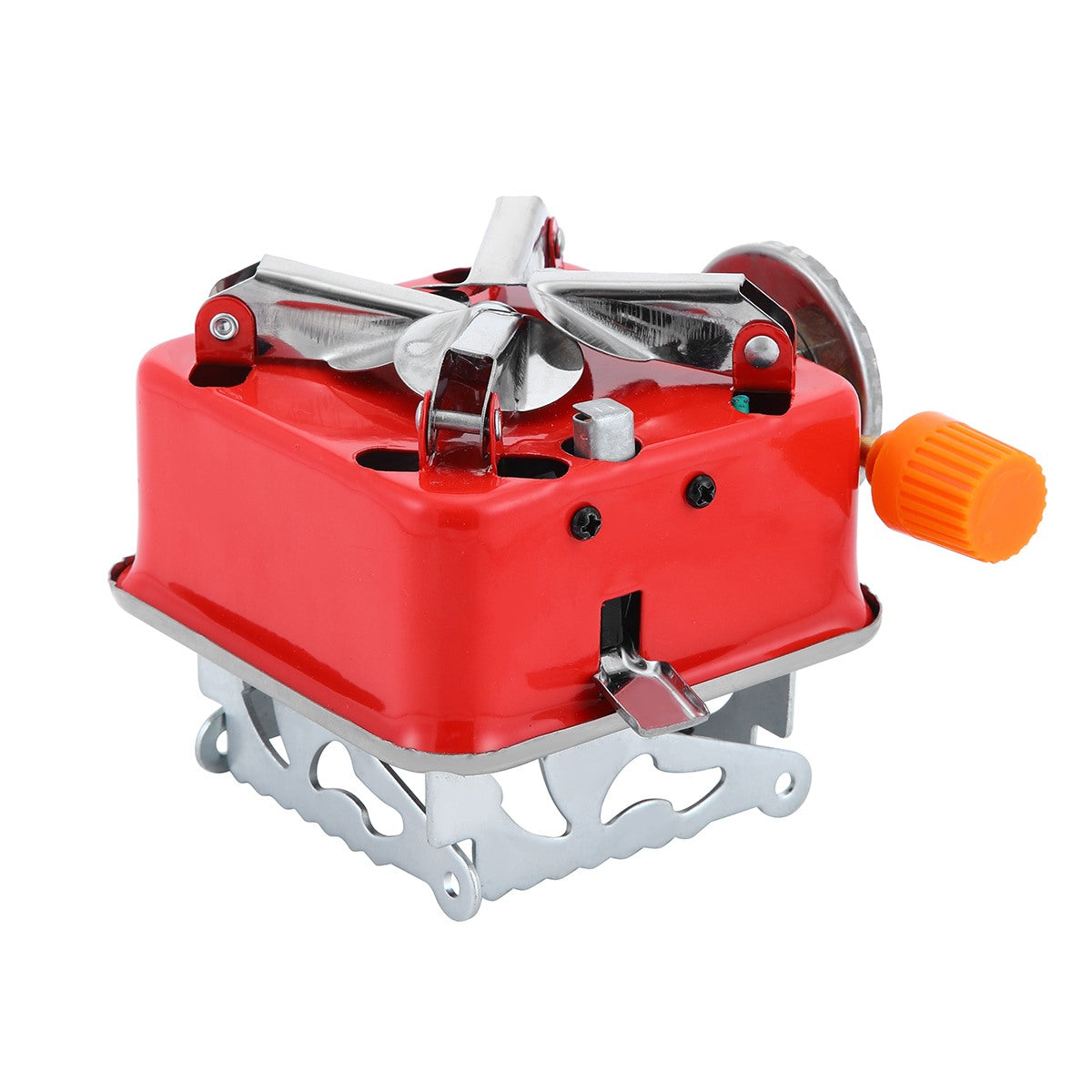 BDZ-001A Portable Camping Stove with Piezo Ignition & Safety Lock – Small Butane Gas Stove with Adjustable Flame, Carry Case & 4 × 227g Gas Canisters