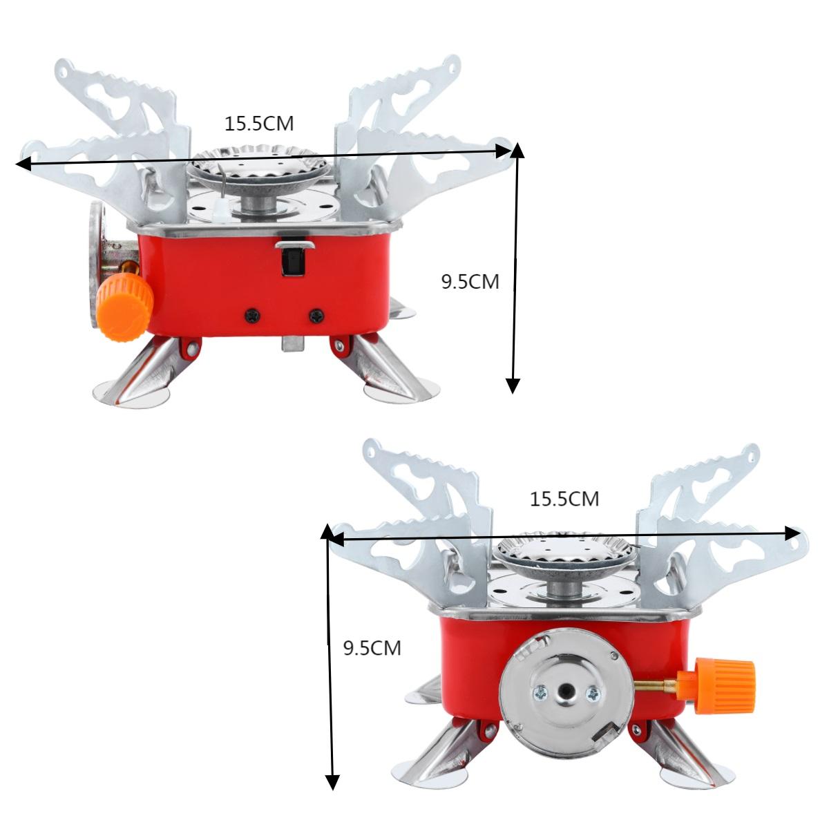 BDZ-001B Portable Camping Stove with Piezo Ignition & Carry Case – Butane Gas Stove with Adjustable Flame & 8 × 227g Gas Canisters