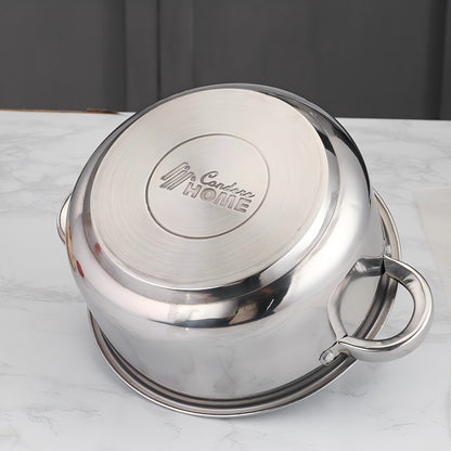 Condere Home CDH-001 15-Piece Stainless Steel Cookware Set with Free Instant Yeast – Includes Saucepan, Frypan, Casseroles, Ladle, Spatula & Spoon For Gas, Induction & Electric Stoves