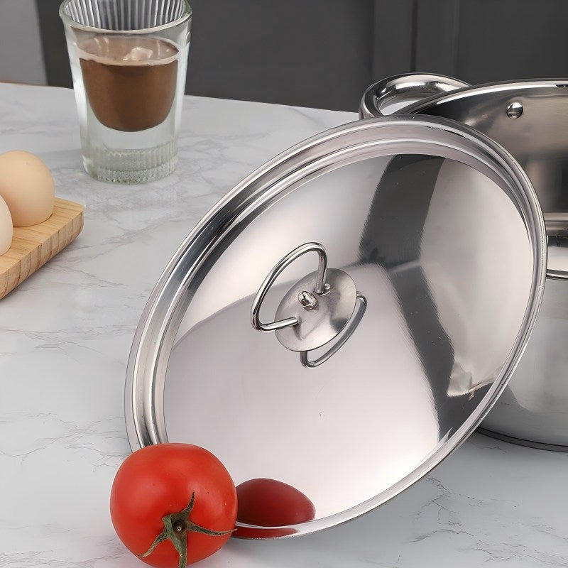 Condere Home CDH-001 15-Piece Stainless Steel Cookware Set with Free Instant Yeast – Includes Saucepan, Frypan, Casseroles, Ladle, Spatula & Spoon For Gas, Induction & Electric Stoves