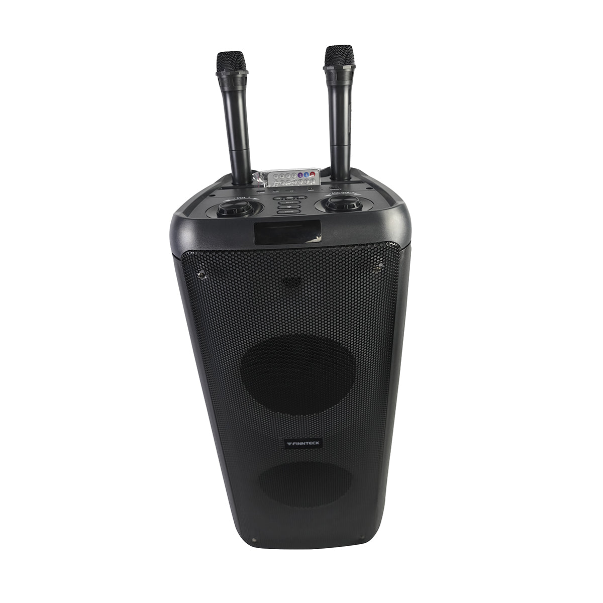 10"x2 Portable Loudspeaker CH-7510 – High-Power Bluetooth Speaker with Bass & Treble | Rechargeable Karaoke Speaker with Dual Mic, USB, TF Card, FM Radio, AUX Input | Outdoor Party Sound System