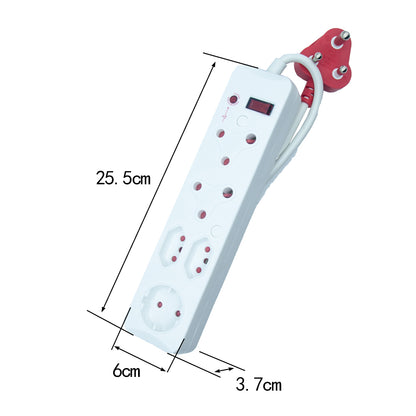 5-Way Surge Protected Power Strip with Multiple Socket-outlet, 16A Non-Rewirable Red Plug, 450J Protection, 4000W Capacity – Power Strip with Surge Indicator and IEC Certification CM-2305