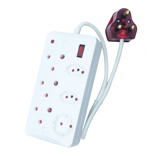 6-Way Surge Protected Socket-outlet Power Strip with 16A Surge Protected Plug, 500J-700J Protection, 4000W Capacity – IEC Certification CM-2606