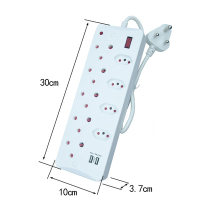 9-Way Multi Socket-outlet Power Strip with USB Ports, Heavy Duty with 16A Non-Rewirable Plug, 4000W Capacity – Socket-outlet Extender with IEC Certification CM-2109