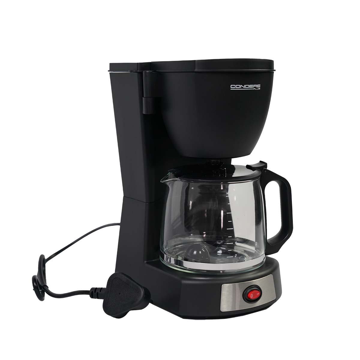 CONDERE Coffee Maker - CM6687-12 Cups, 1.2L Coffee Pot with Anti-Drip Function, Warming Plate, Permanent Filter, Easy-to-Clean Small Coffee Maker Machine