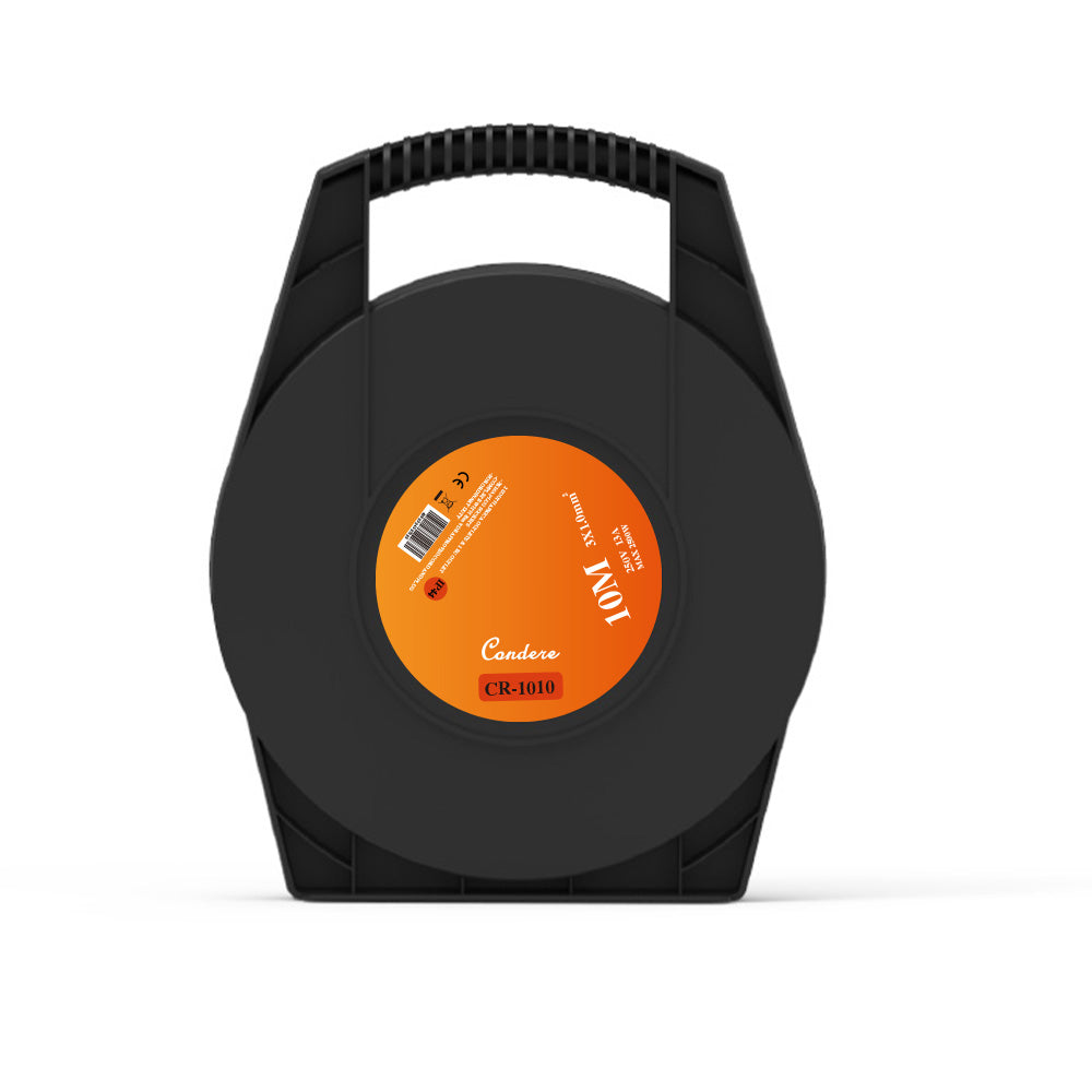 10m Copper Extension Cord Reel – Safe Electrical Cord Reel with Fireproof Shell, Power Cord Storage Reel with Key Switch and Child Protection, Ideal for Home and Industrial Use
