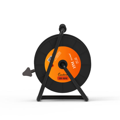 15m Copper Extension Cord Reel – Safe Electrical Cord Reel with Fireproof Shell, 2500W Capacity, 3-Port Cord Holder Reel with Key Switch and Child Protection