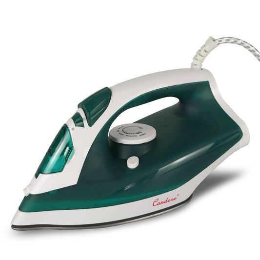Condere Steam Iron for Clothes - 1800-2000W Non-Stick Soleplate, Vertical Steam, and Self-Cleaning Function - Compact & Portable Clothes Iron with 250ML Water Tank for Home & travel iron
