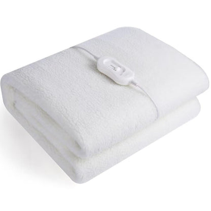 Electric Blanket EB-1011, 91x188cm Heated Blanket with Controller, Synthetic Wool Fleece Heating Blanket