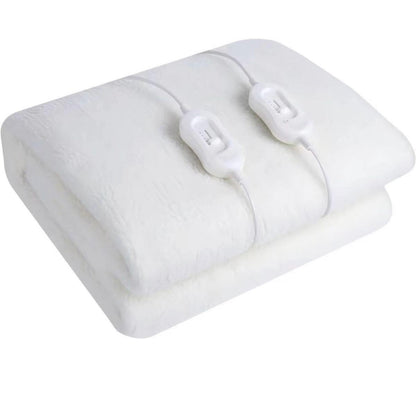 Electric Blanket EB-1012,137x188cm Heated Blanket with 2 Controllers, Synthetic Wool Fleece Heating Blanket