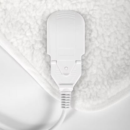 Electric Blanket EB-1014, 183x188cm Heated Blanket Throw with 2 Controllers, Synthetic Wool Fleece