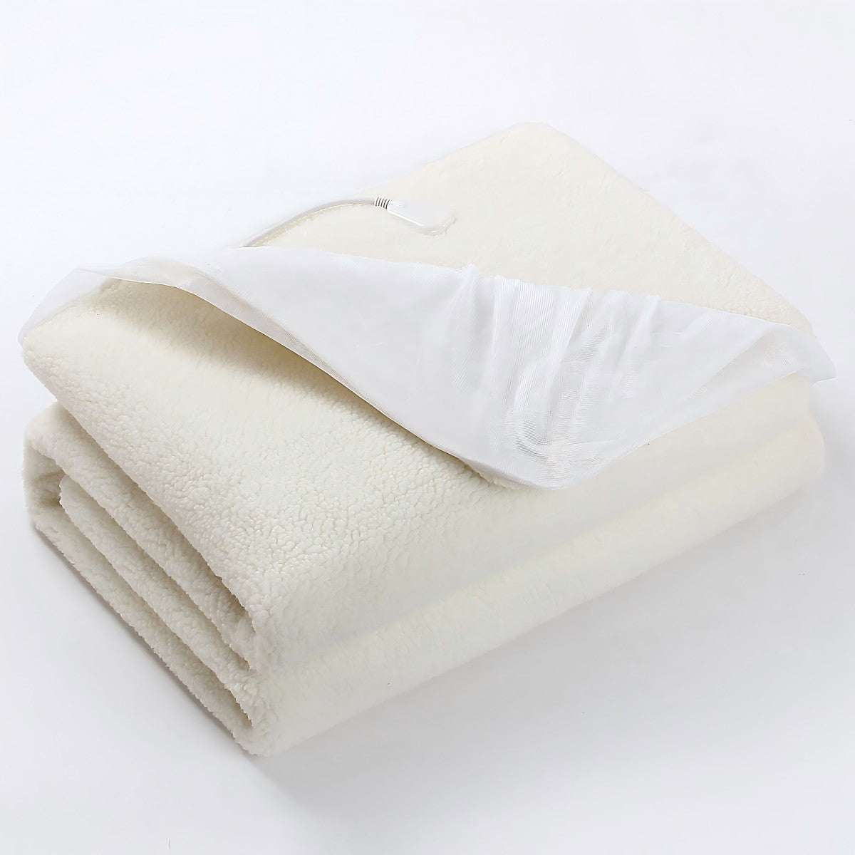 Electric Blanket EB-1014, 183x188cm Heated Blanket Throw with 2 Controllers, Synthetic Wool Fleece