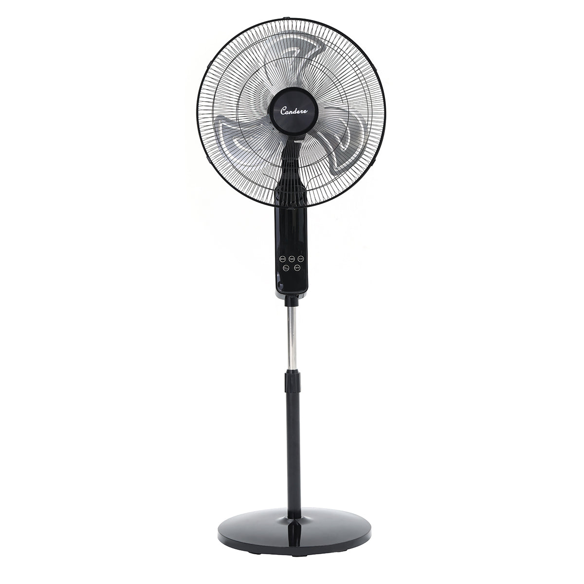 Condere 18" Remote Control Floor Fan FS45-Z21 – Smart Standing Oscillating Pedestal Fan with Touch Panel, Color Screen, 3 Speeds, 9.5H Timer & Adjustable Height – Quiet Bedroom Fan