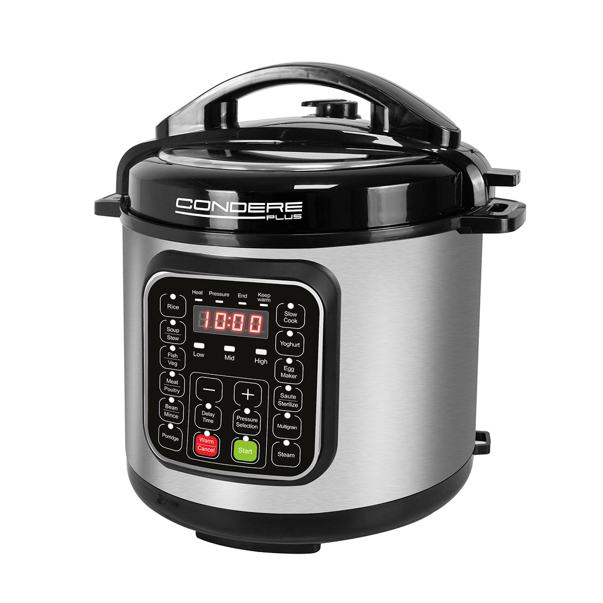 CONDERE PLUS 6L Electric Pressure Cooker, Smart Rice Cooker, Slow Cooker, Soup Pot, Stainless Steel Inner Pot, 17 Cooking Functions, Digital Display, 8 Safety Features, Easy to Clean