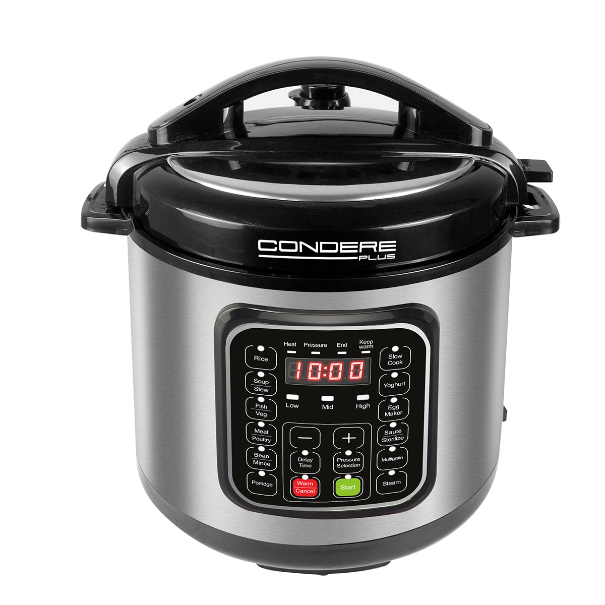 CONDERE PLUS 6L Electric Pressure Cooker, Smart Rice Cooker, Slow Cooker, Soup Pot, Stainless Steel Inner Pot, 17 Cooking Functions, Digital Display, 8 Safety Features, Easy to Clean