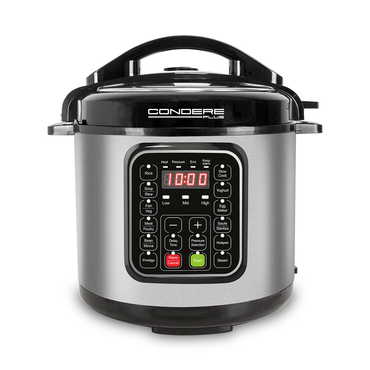 CONDERE PLUS 6L Electric Pressure Cooker, Smart Rice Cooker, Slow Cooker, Soup Pot, Stainless Steel Inner Pot, 17 Cooking Functions, Digital Display, 8 Safety Features, Easy to Clean