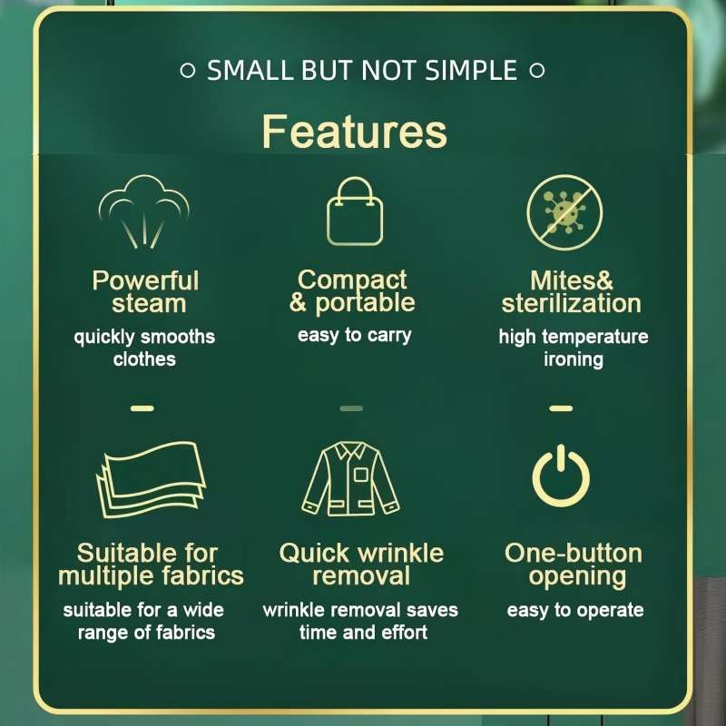 CONDERE Handheld Clothes Steamer Portable Travel Steamer for Clothes, Mini Hand Steamer, Clothing Steamer for Wrinkle Removal, Hand-Held Fabric Steamer for Home & Travel Use (EL-3116)