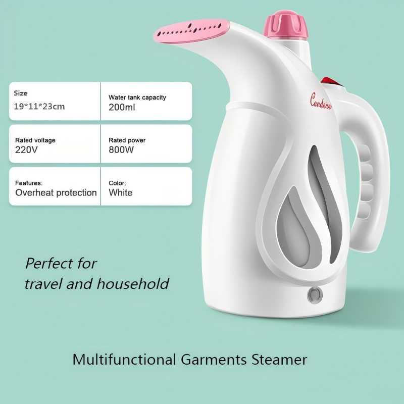 CONDERE Handheld Clothes Steamer Portable Travel Steamer for Clothes, Mini Hand Steamer, Clothing Steamer for Wrinkle Removal, Hand-Held Fabric Steamer for Home & Travel Use (EL-3116)