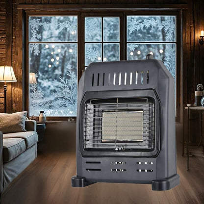 Small Gas Heater for Indoor Use, 1.2kW-1.5kW Propane Heater, Indoor Gas Heater with Flame-Failure Protection, Portable and Safe for Home Use