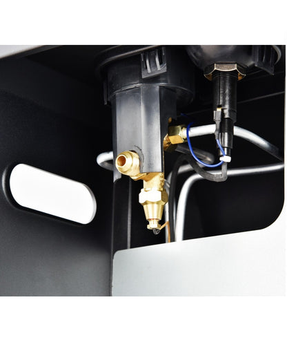 Small Propane Heater for Indoor Use, 1.5kW-4.2kW Gas Heater with Piezo-Electric Ignition, ODS & Flame-Failure Protection, Portable Gas Heater with Castors for Home Heating