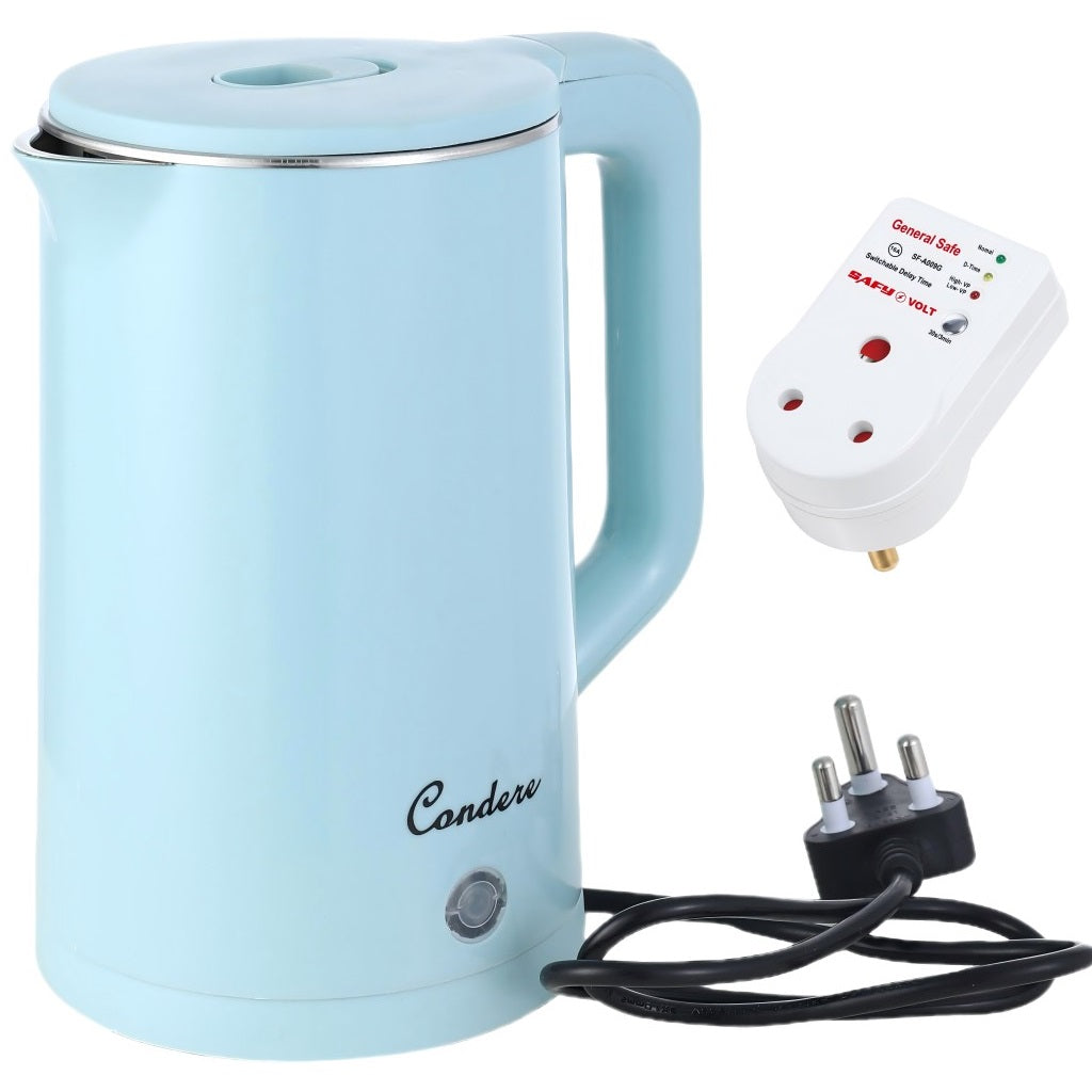 Condere Electric Kettle 2.0L with Voltage Protector, Hot Water Kettle Electric, Stainless Steel Tea Kettle for Boiling Water, Electric Water Heater