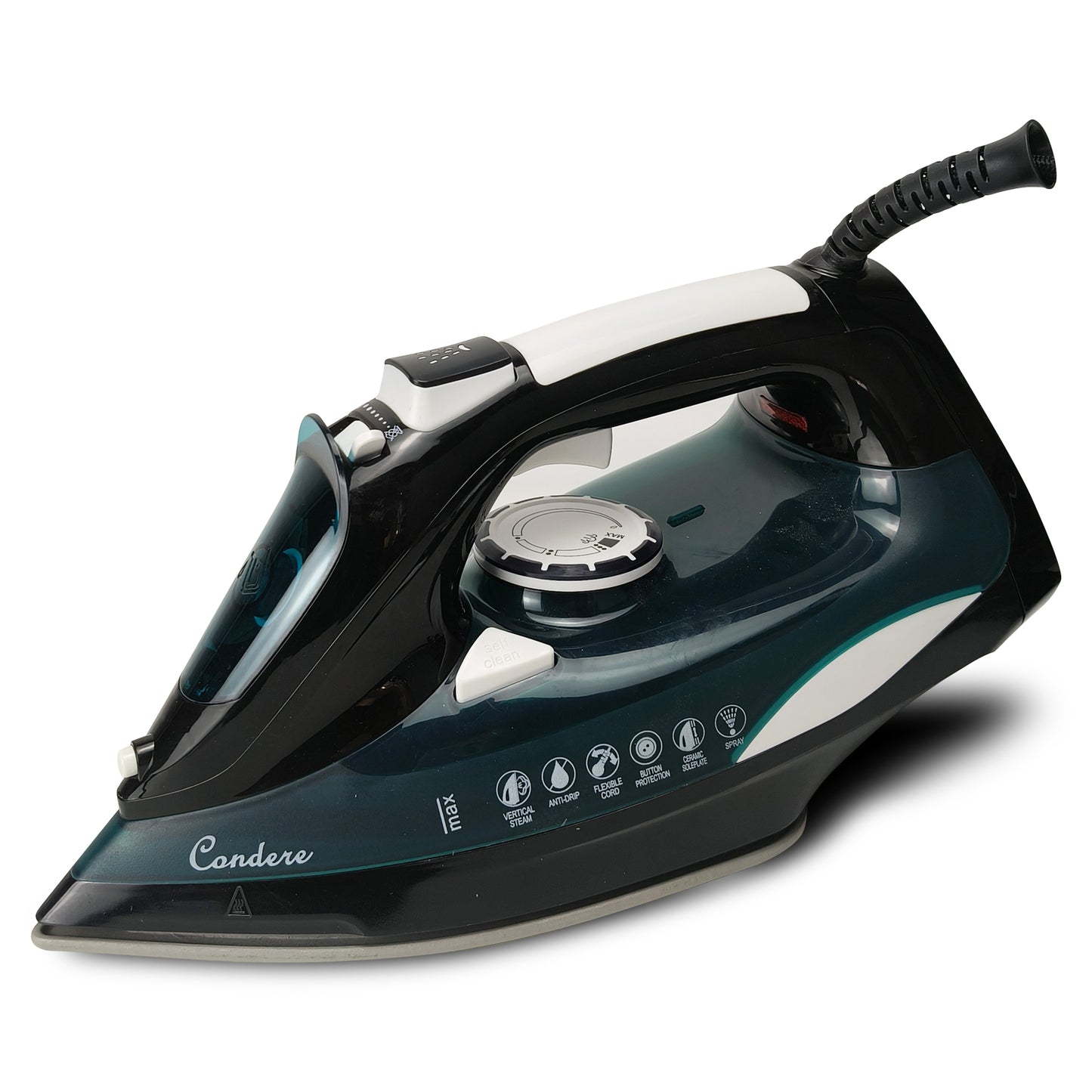 Steam Iron for Clothes 2200W, Ceramic Non-Stick Plate, Thermostatically Controlled with Self-Clean Function, Compact and Portable Clothes Iron for travel