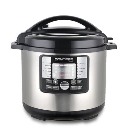 CONDERE PLUS 10L Electric Pressure Cooker, Smart Rice Cooker, Slow Cooker, Soup Pot, Stainless Steel Inner Pot, 17 Cooking Functions, Digital Display, 8 Safety Features, Easy to Clean