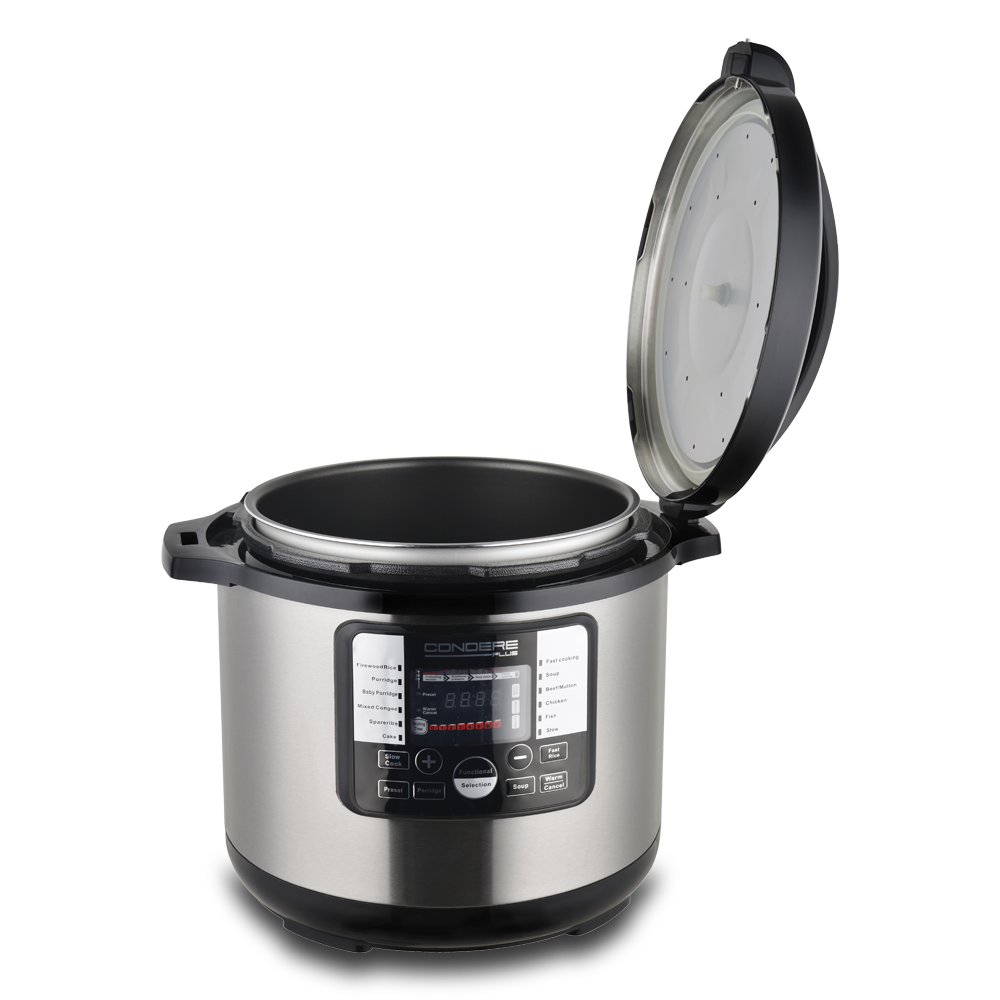 CONDERE PLUS 10L Electric Pressure Cooker, Smart Rice Cooker, Slow Cooker, Soup Pot, Stainless Steel Inner Pot, 17 Cooking Functions, Digital Display, 8 Safety Features, Easy to Clean