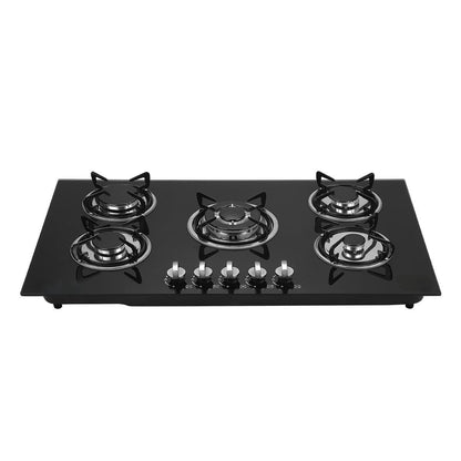 Built-in 5-Burner LPG Gas Cooker RH-4005 – Glass Top, High Efficiency