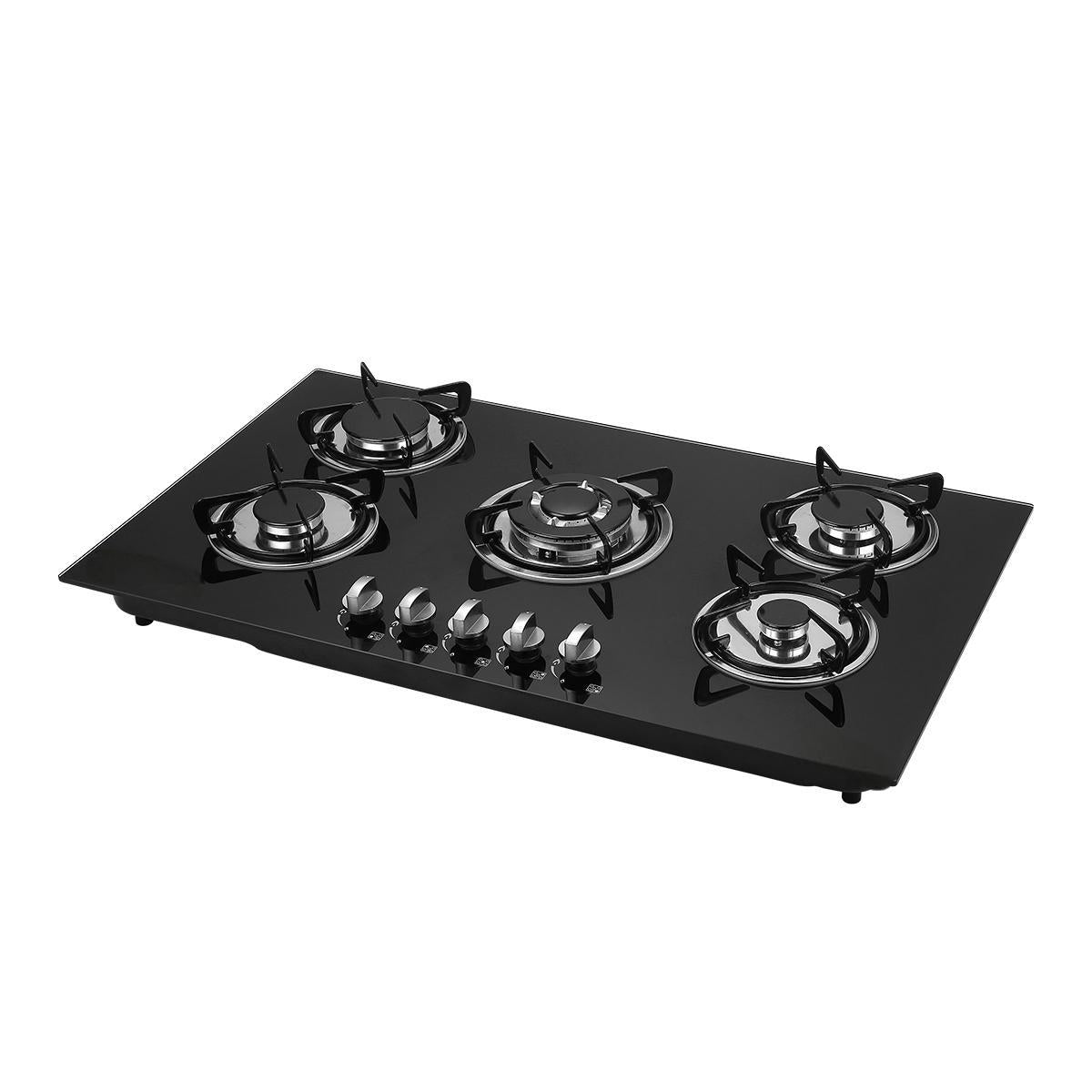 Built-in 5-Burner LPG Gas Cooker RH-4005 – Glass Top, High Efficiency