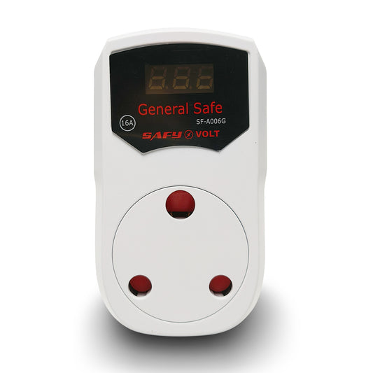 SAFY General Voltage Protector 16A for TV & Refrigerator, General Safe SF-A006G, Appliance Surge Protector Plug for Microwave, Washing Machine, and Home Electronics