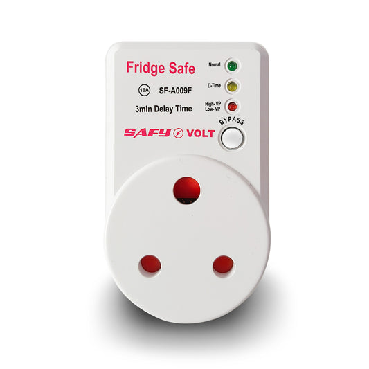 SAFY Fridge Safe SF-A009F 16A Refrigerator Surge Protector, Appliance Voltage/Surge Protector Refrigerator, Voltage/Surge Protector for Refrigerator with Voltage Protection and 3-Minute Bypass Delay