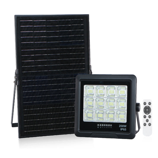 Solar Lights Outdoor with Panels SK-6010-100W Outdoor Solar Powered LED Light with Remote, High Lumen 600-700 lm, Long 10-12 Hours Working Time for Yard and Security